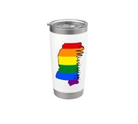 Mississippi Mapa USA Estado Arco Iris Bandera Pride Month Vaso térmico de acero inoxidable de doble pared