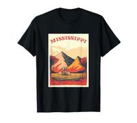 Mississippi Montañas Y Río Mississippi Raíces Vintage Camiseta