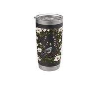 Mississippi ruiseñor y flores de magnolia Vaso térmico de acero inoxidable de doble pared