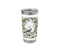 Mississippi ruiseñor y flores de magnolia Vaso térmico de acero inoxidable de doble pared