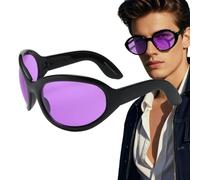 Missmisq Gafas de Sol Ovaladas,Accesorios de Rock Grande | Gafas de Sol Chic con Banda Estilosa,Para Hombres Mujeres Desplazamientos Callejera Fiesta Festivales de Música Club Fotografía