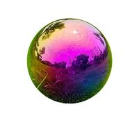 Missmore Gazing Globe - Bola de espejo de acero inoxidable con arco iris, esfera hueca pulida con espejo, adorno para exteriores (Globo-200mm-8in-1pc-Rainbow)
