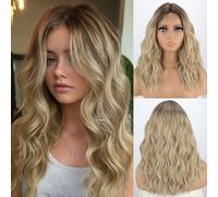 MISSQUEEN Peluca rubia degradada corta ondulada para mujer, longitud media, estilo Bob, peluca de pelo sintético rizado rubio, peluca de fibra resistente al calor, para uso diario, cosplay, fiesta