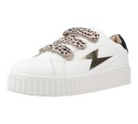 Misstic Zapatillas Mujer Vanessa Wu Blanco Cuero con Estampado de Leopardo