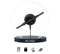 Missyou Ventilador 3DHologramFan de 11.8 pulgadas, logotipo personalizable, control Bluetooth y WiFi, biblioteca de videos de más de 700, control remoto y cubierta acrílica para publicidad y eventos