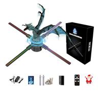 Missyou Ventilador Holográfico 3D de 46CM MS46S4 con 528 Leds Alta Definición WiFi App Control Bluetooth Proyección 3D Video Publicitario para Tiendas Ferias Eventos y Escaparates