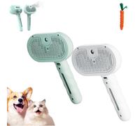 Mist Massage Dog Brush, Yopoll Mist Massage Brush, Pet Steam Hair Comb for Shedding, 3 In 1 Cat Steam Comb for Long & Short Haired Cat Dog (White+Green)
