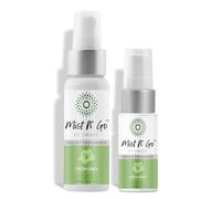 Mist N' Go by OMAZE - Spray de baño de viaje para eliminar olores, espray de inodoro de viaje para excrementos, ambientador para baño, lino fresco, paquete diario (2 onzas x 1 + 1 onza x 1)