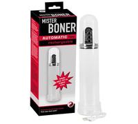 Mister Boner Automatic Bomba de pene recharg Transparente/Blanco/Plateado 32 cm