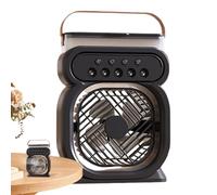 Mister Fan Portable - Humidificador De Niebla Personal Tanque De Agua De 450 Ml Equipo De Pulverización Ajustable | Luz Nocturna De 7 Colores 3 Velocidades | 24x17x7,5cm 372g Abdominales | Dormitorio