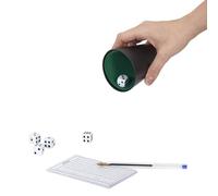 Mister Gadget Juego de Dados con Cubilete Veladas y Familia Negro Blanco | Plástico, juego de dados con cubilete, veladas y familia, clásico y divertido, negro blanco verde