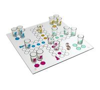 Mister Gadget Juego para Beber Parchís de Cristal Colorido Multicolor | Cristal, juego para beber parchís, tablero y fichas de cristal, veladas entre amigos, multicolor