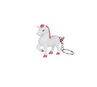 Mister Gadget Llavero Unicornio Sonoro y Luminoso Bonito Blanco y Rosa | Plástico, llavero unicornio, sonoro y luminoso, 6x7x2,1 cm, encontrar las llaves, blanco y rosa