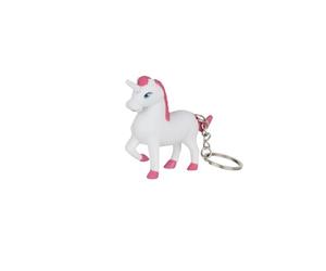 Mister Gadget - MG3117 Llavero Unicornio Sonoro y Luminoso, Práctico y de Moda, Diseñado para Encontrar Tus Llaves Fácilmente. Tamaño: 6x7x2.1 cm, Color: Blanco-Rosa