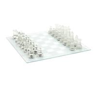 Mister Gadget - MG3328 Juego de Ajedrez de Vidrio Diseño Original - Formato Práctico 25 x 25 cm - Entretenimiento y Regalos - Color Transparente - Tamaño L