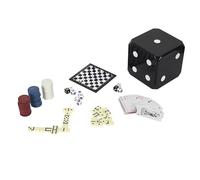Mister Gadget - MG3337, Juego de Mesa 6 en 1 para la Familia - Backgammon, Damas, Póker, Dominó, Dados Noches de Juegos - Dimensiones: 15.5 x 16 x 15.5 cm - Negro y Blanco
