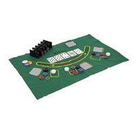 Mister Gadget - MG3348, Juego de Póker con 200 Fichas y Tapete 90x60 cm, 2 Barajas, 3 Fichas Especiales, Rack Incluido - Casino en Casa - Tamaño 11.5 cm x 24 cm x 11.5 cm - Colores Variados
