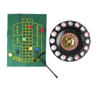 Mister Gadget - MG3374 Juego de Beber Ruleta - Casino en Casa con 16 Vasos de Shots, Tapete de Juego, 60 Fichas, 2 Bolas - Dimensiones: 30.5 cm x 6.5 cm x 30.5 cm - L, Negro/Rojo/Verde/Blanco