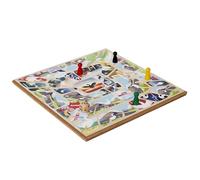 Mister Gadget - MG3414, Juego de la Oca de Madera, Rojo, Azul, Verde, Amarillo: Un clásico de los Juegos de Mesa para Momentos de relajación y diversión en Familia o con Amigos