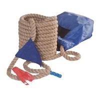 Mister Gadget - MG3430 Juego de Tira y Afloja 3M, Cuerda Resistente de Materiales de Calidad, Banderines Coloridos para Línea de Meta, Fácil de Instalar para Todas Las Edades