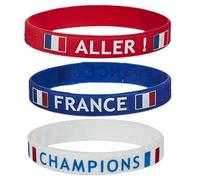 Mister Gadget - MG3466, ¡Conviértete en un auténtico hincha francés con Este Set de 3 Pulseras Azul, Blanco y Rojo en Eventos Deportivos como la Copa del Mundo de fútbol!