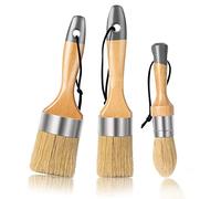 Mister Rui Juego de 3 pinceles de tiza y cera, para pintar o encerar muebles u otros proyectos, cerdas naturales que aportan una liberación uniforme y duradera de pinturas