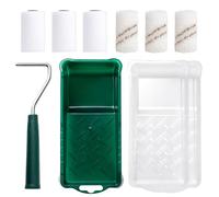 Mister Rui Juego de rodillos de pintura pequeños, 5 cm, fundas de espuma de 2 pulgadas, rodillo de pintura de microfibra, marco de rodillos, bandeja de pintura e inserciones para pintura de muebles y