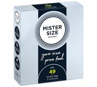 Mister Size 49 Preservativos ultrasensibles - 3 unidades | condones ultrafinos invisible de látex natural | extra húmedos con lubricante sexual