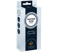 Mister Size 57 Preservativos ultrasensibles - 10 unidades | condones ultrafinos invisible de látex natural | extra húmedos con lubricante sexual
