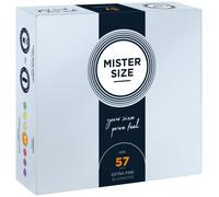 Mister Size 57 Preservativos ultrasensibles - 36 unidades | condones ultrafinos invisible de látex natural | extra húmedos con lubricante sexual