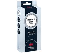 Mister Size 60 Preservativos ultrasensibles - 10 unidades | condones ultrafinos invisible de látex natural | extra húmedos con lubricante sexual