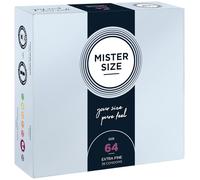 Mister Size 64 Preservativos ultrasensibles - 36 unidades | condones ultrafinos invisible de látex natural | extra húmedos con lubricante sexual