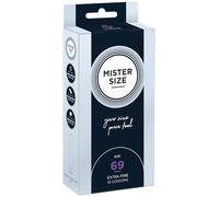 Mister Size 69 Preservativos ultrasensibles - 10 unidades | condones ultrafinos invisible de látex natural | extra húmedos con lubricante sexual