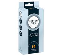 Mister Size – Condones Pura Sensación – 10 ultrasensibles, látex natural, lubricante – 53 mm