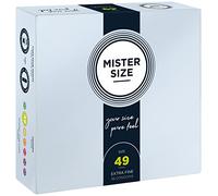 Mister Size - Pura Sensación: Paquete de 36 Preservativos Ultrasensibles (Preservativos Finos con Lubricante Sexual) de Látex Natural y Talla Individualizada - Talla: 49mm