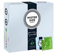 Mister Size Condones Pura Sensación Ultrasensibles con lubricante, látex natural 36 unidades 47 mm