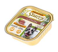 Stuzzy Mister, Comida húmeda para Perros Adultos, Sabor ánade, paté y Carne en trozos - Total 3,3 kg (22 tarrinas x 150 gr)
