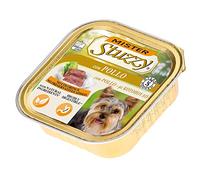 Stuzzy Mister, Comida húmeda para Perros Adultos, Sabor Pollo, paté y Carne en trozos - Total 3,3 kg (22 tarrinas x 150 gr)
