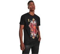 Mister Tee Basic-Shirt, Knopfleiste, Regular, Rundhalsausschnitt Camiseta, Negro (Estampado de Michael Jordan), Small para Hombre