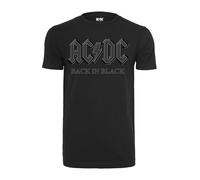 Mister Tee Camiseta 'ACDC Back In Black' gris plateado / negro / blanco XS EUR