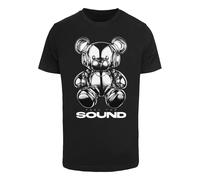 Mister Tee Camiseta 'Feel The Sound Chrome Bear' gris / negro / blanco M gris / negro / blanco