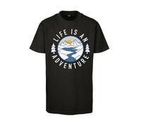 Mister Tee Camiseta 'Life Is An Adventure' azul oscuro / naranja / negro / blanco 110-116 azul oscuro / naranja / negro / blanco