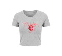 Mister Tee Camiseta 'Muah' gris moteado / rosa / rojo / blanco S gris moteado / rosa / rojo / blanco