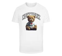 Mister Tee Camiseta 'New York College Bear' mezcla de colores / blanco XL mezcla de colores / blanco