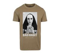 Mister Tee Camiseta para Hombre Bad Habit tee, Verde Oliva, L