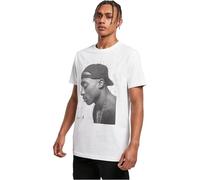 Mister Tee Camiseta para Hombre Tupac Cracked Background, Blanco, L