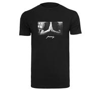 Mister Tee Camiseta Pray de Mangas Cortas para Hombre con Estampado Frontal, Moda Urbana Callera, en Algodón, Distintos Colores, Tallas XS-5XL