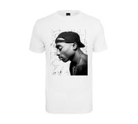 Mister Tee Tupac Camiseta de Manga Corta, Blanco, M para Hombre