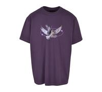 Mister Tee Camiseta 'Vive la Liberte' lila claro / lila oscuro / rojo carmesí / blanco, Talla M
