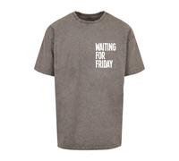 Mister Tee Camiseta 'Waiting For Friday' gris denim / blanco L gris denim / blanco